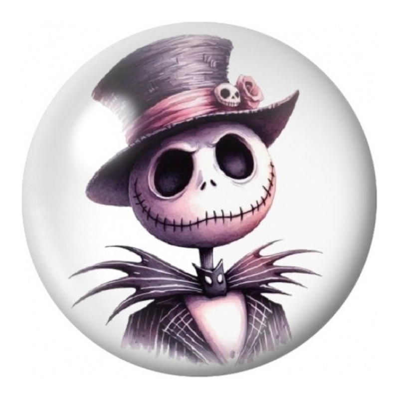 Cabochon en Verre Illustré Jack au Haut-de-Forme Violet 12 à 25mm