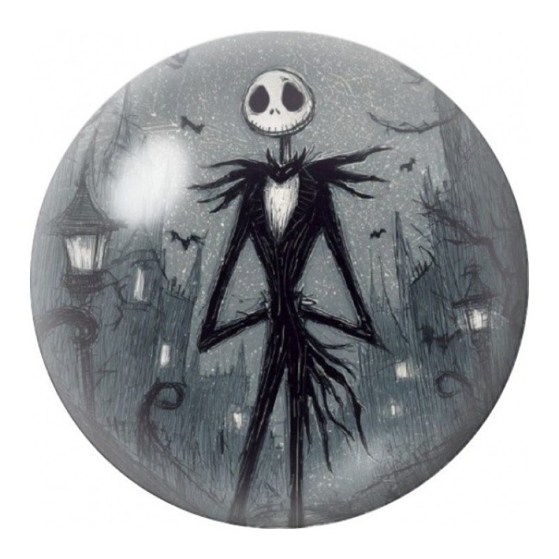 Cabochon en Verre Illustré Jack au Cimetière Brumeux 12 à 25mm