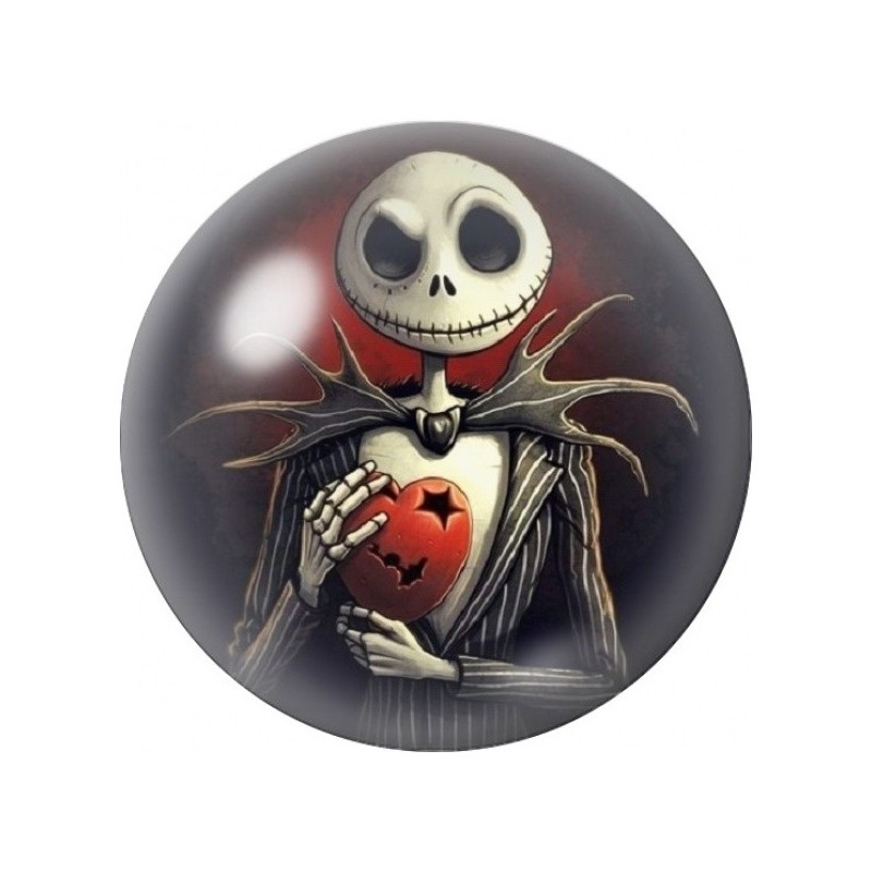 Cabochon en Verre Illustré Jack au Cœur Rouge 12 à 25mm