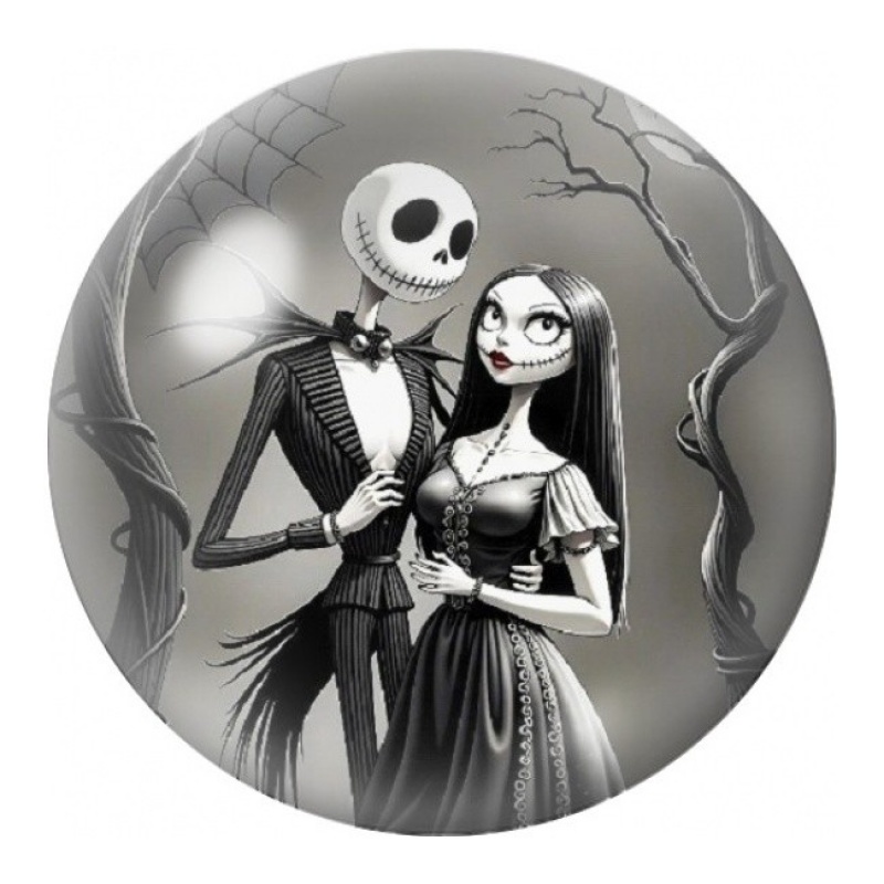 Cabochon en Verre Illustré Jack et Sally Élégants 12 à 25mm