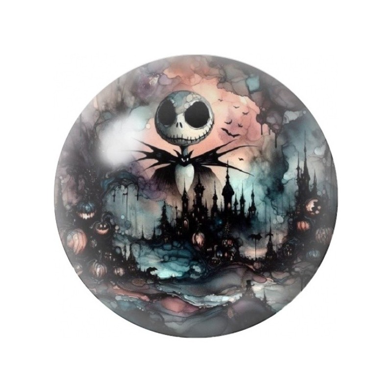 Cabochon en Verre Illustré Jack au Château Aquarelle 12 à 25mm