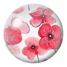 Cabochon en Verre Illustré Coquelicots Rouges Aquarelle 12 à 25mm pour la Création de Bijoux Fantaisie - DIY