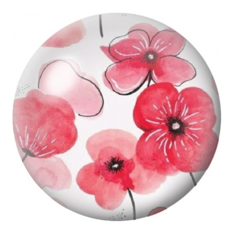 Cabochon en Verre Illustré Coquelicots Rouges Aquarelle 12 à 25mm
