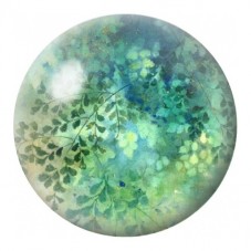 Cabochon en Verre Illustré Feuillage Vert d’Eau 12 à 25mm pour la Création de Bijoux Fantaisie - DIY