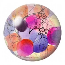 Cabochon en Verre Illustré Bulles Florales Multicolores 12 à 25mm pour la Création de Bijoux Fantaisie - DIY