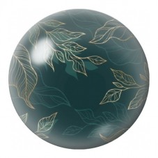 Cabochon en Verre Illustré Feuilles Dorées sur Fond Bleu 12 à 25mm pour la Création de Bijoux Fantaisie - DIY