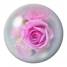 Cabochon en Verre Illustré Roses Roses dans la Brume 12 à 25mm pour la Création de Bijoux Fantaisie - DIY
