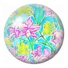 Cabochon en Verre Illustré Iris Pop Aquarelle 12 à 25mm pour la Création de Bijoux Fantaisie - DIY