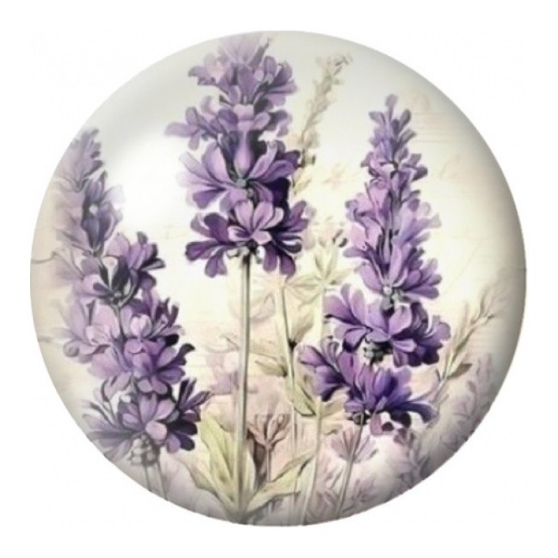 Cabochon en Verre Illustré Brins de Lavande 12 à 25mm