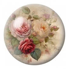 Cabochon en Verre Illustré Roses Anciennes en Bouquet 12 à 25mm pour la Création de Bijoux Fantaisie - DIY