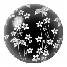 Cabochon en Verre Illustré Fleurs des Champs Blanches 12 à 25mm pour la Création de Bijoux Fantaisie - DIY