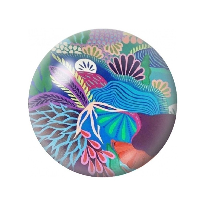 Cabochon en Verre Illustré Grue dans un Jardin Japonisant 12 à 25mm