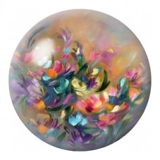 Cabochon en Verre Illustré Bouquet Abstrait Multicolore 12 à 25mm pour la Création de Bijoux Fantaisie - DIY