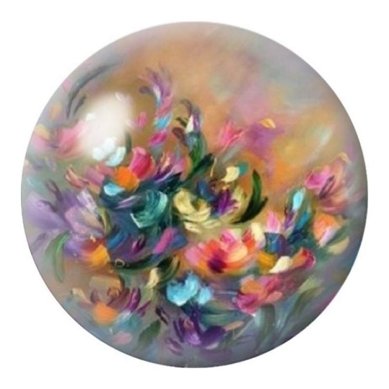 Cabochon en Verre Illustré Bouquet Abstrait Multicolore 12 à 25mm