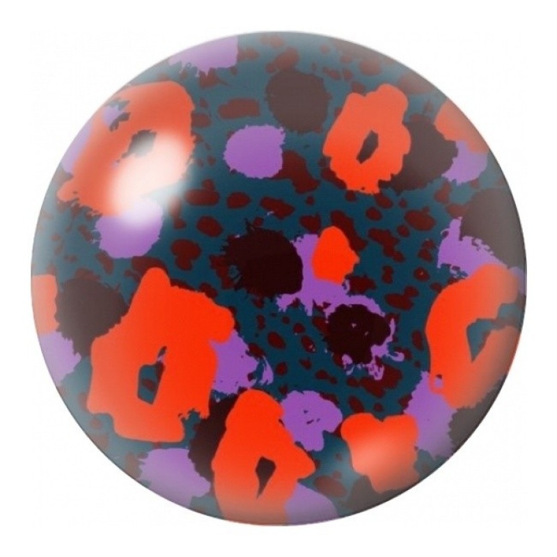 Cabochon en Verre Illustré Coquelicots Pop Orange et Violet 12 à 25mm