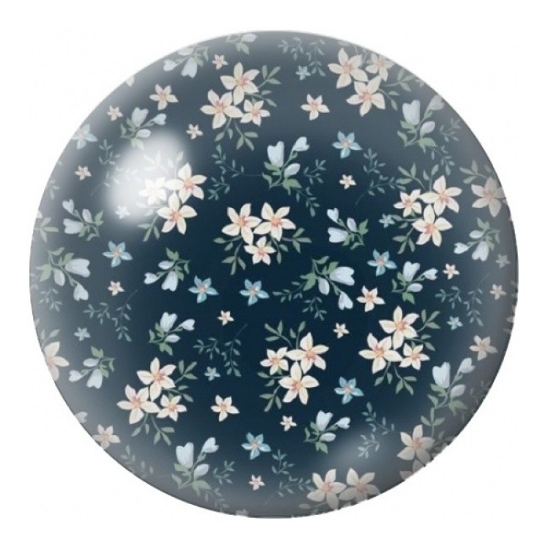 Cabochon en Verre Illustré Nuée de Fleurs Blanches 12 à 25mm