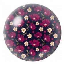 Cabochon en Verre Illustré Petites Fleurs sur Fond Bleu Nuit 12 à 25mm pour la Création de Bijoux Fantaisie - DIY