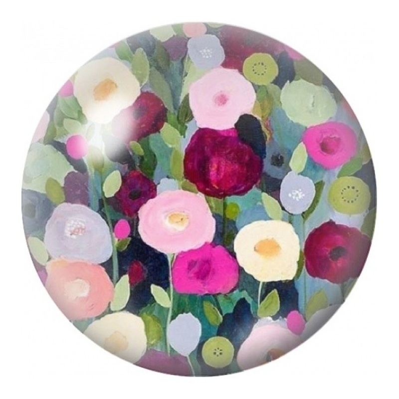 Cabochon en Verre Illustré Fleurs Rondes Multicolores 12 à 25mm
