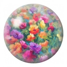 Cabochon en Verre Illustré Jardin Impressionniste Multicolore 12 à 25mm pour la Création de Bijoux Fantaisie - DIY