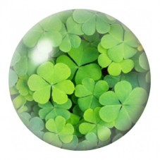 Cabochon en Verre Illustré Tapis de Trèfles Verts 12 à 25mm pour la Création de Bijoux Fantaisie - DIY