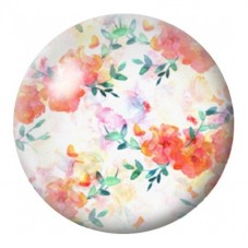 Cabochon en Verre Illustré Fleurs Corail en Aquarelle 12 à 25mm pour la Création de Bijoux Fantaisie - DIY