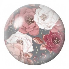 Cabochon en Verre Illustré Roses Bordeaux et Ivoire 12 à 25mm pour la Création de Bijoux Fantaisie - DIY