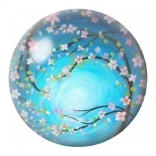Cabochon en Verre Illustré Tourbillon de Fleurs de Cerisier 12 à 25mm pour la Création de Bijoux Fantaisie - DIY