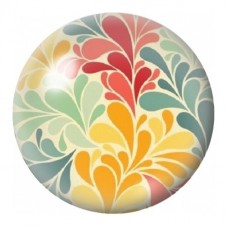 Cabochon en Verre Illustré Feuillage Rétro Solaire Corail 12 à 25mm pour la Création de Bijoux Fantaisie - DIY
