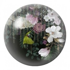 Cabochon en Verre Illustré Fleurs Suspendues sous la Pluie 12 à 25mm pour la Création de Bijoux Fantaisie - DIY