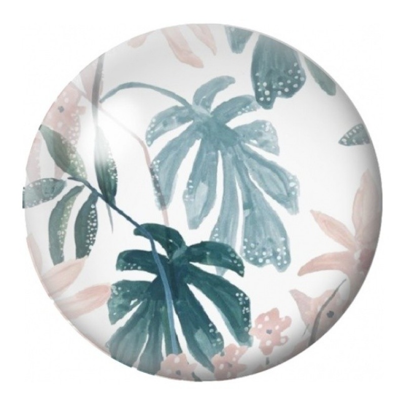 Cabochon en Verre Illustré Feuilles Tropicales Vertes 12 à 25mm