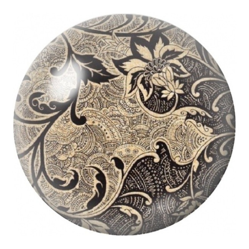 Cabochon en Verre Illustré Paisley Noir et Or 12 à 25mm