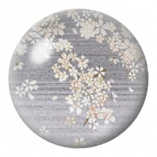 Cabochon en Verre Illustré Cascade de Fleurs Blanches 12 à 25mm pour la Création de Bijoux Fantaisie - DIY