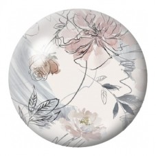 Cabochon en Verre Illustré Pivoines Poudrées en Ligne Fine 12 à 25mm pour la Création de Bijoux Fantaisie - DIY