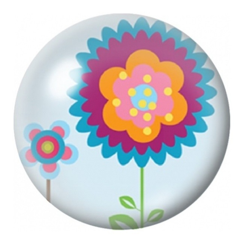 Cabochon en Verre Illustré Grande Fleur Pop Multicolore 12 à 25mm