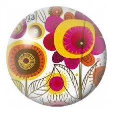 Cabochon en Verre Illustré Fleurs Rétro aux Cercles Colorés 12 à 25mm pour la Création de Bijoux Fantaisie - DIY