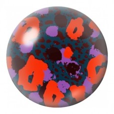 Cabochon en Verre Illustré Coquelicots Pop sur Fond Bleu Pétrole 12 à 25mm pour la Création de Bijoux Fantaisie - DIY