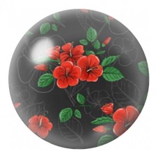 Cabochon en Verre Illustré Branches de Fleurs Rouges 12 à 25mm pour la Création de Bijoux Fantaisie - DIY