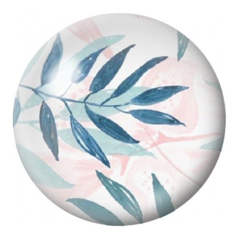 Cabochon en Verre Illustré Feuilles Bleues Aquarelle 12 à 25mm