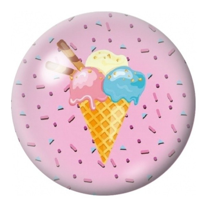 Cabochon en Verre Illustré Cornet de Glace Pastel 12 à 25mm