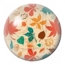 Cabochon en Verre Illustré Feuilles d’Automne sur Fond Beige 12 à 25mm pour la Création de Bijoux Fantaisie - DIY