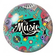 Cabochon en Verre Illustré Music Pop sur Fond Turquoise 12 à 25mm pour la Création de Bijoux Fantaisie - DIY