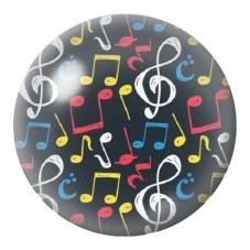 Cabochon en Verre Illustré Notes de Musique Multicolores 12 à 25mm pour la Création de Bijoux Fantaisie - DIY