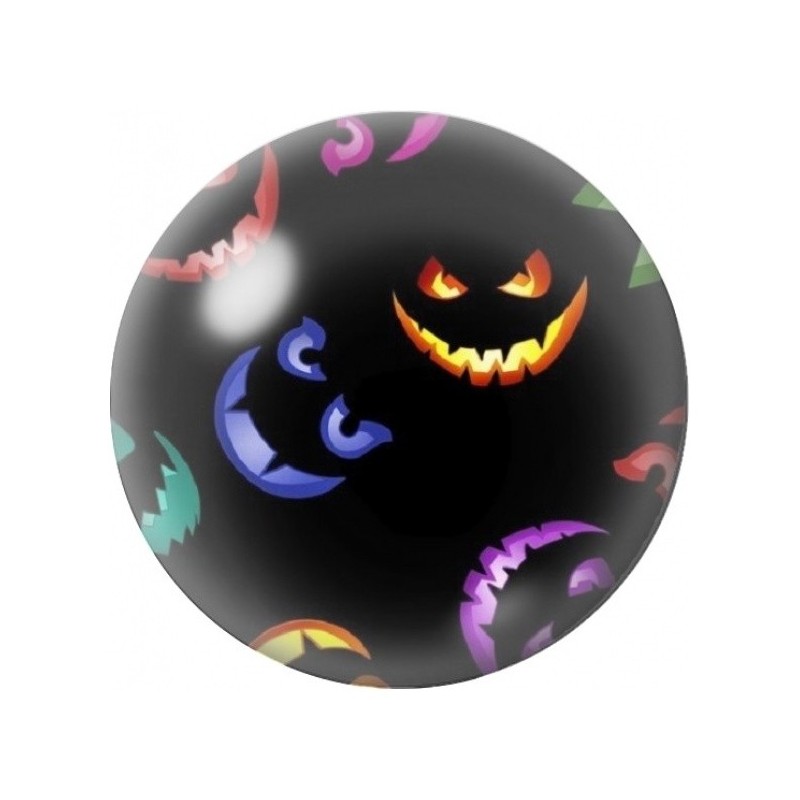 Cabochon en Verre Illustré Sourires Monstrueux dans le Noir 12 à 25mm