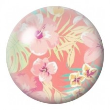 Cabochon en Verre Illustré Fleurs Tropicales Pastel 12 à 25mm pour la Création de Bijoux Fantaisie - DIY