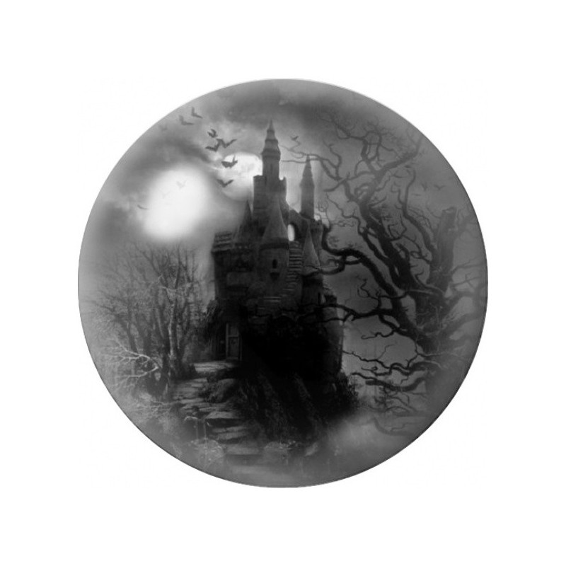 Cabochon en Verre Illustré Manoir Hanté dans la Brume 12 à 25mm