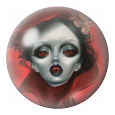 Cabochon en Verre Illustré Vampire aux Yeux Rouges 12 à 25mm pour la Création de Bijoux Fantaisie - DIY