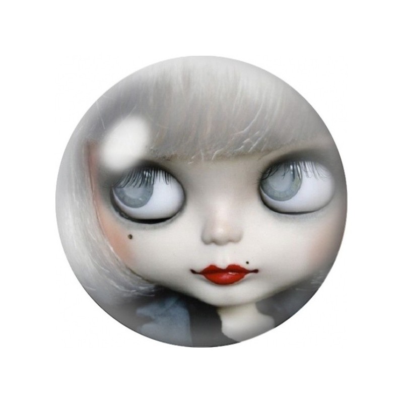 Cabochon en Verre Illustré Poupée aux Yeux de Lune 12 à 25mm