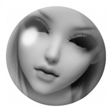 Cabochon en Verre Illustré Visage de Poupée en Noir et Blanc 12 à 25mm pour la Création de Bijoux Fantaisie - DIY