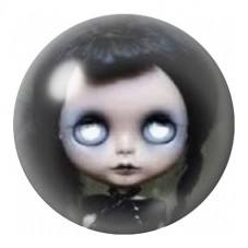 Cabochon en Verre Illustré Poupée aux Yeux Blancs 12 à 25mm pour la Création de Bijoux Fantaisie - DIY