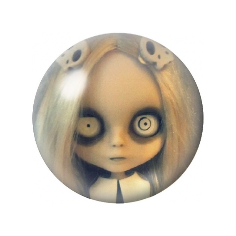 Cabochon en Verre Illustré Poupée Blonde aux Yeux Spirales 12 à 25mm